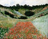 Poppy Field In A Hollow Near Giverny by Claude Monet